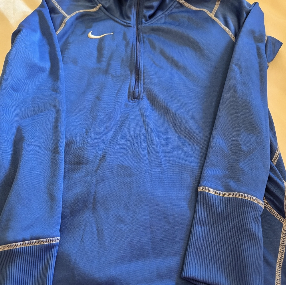 Nike Royal Blue Half-Zip Top with White Stitching